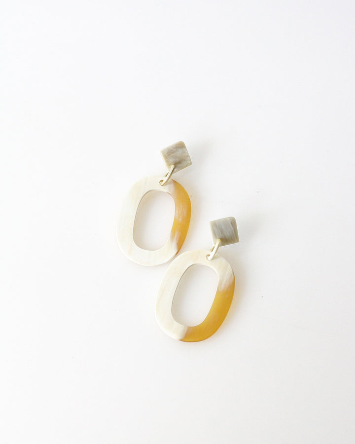 Natural Buffalo Horn Earring No 2 - Opelle bag FW18 - Opelle leather handbag handcrafted leather bag toronto Canada