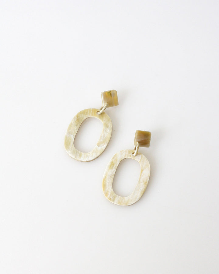 Natural Buffalo Horn Earring No 2 - Opelle bag FW18 - Opelle leather handbag handcrafted leather bag toronto Canada