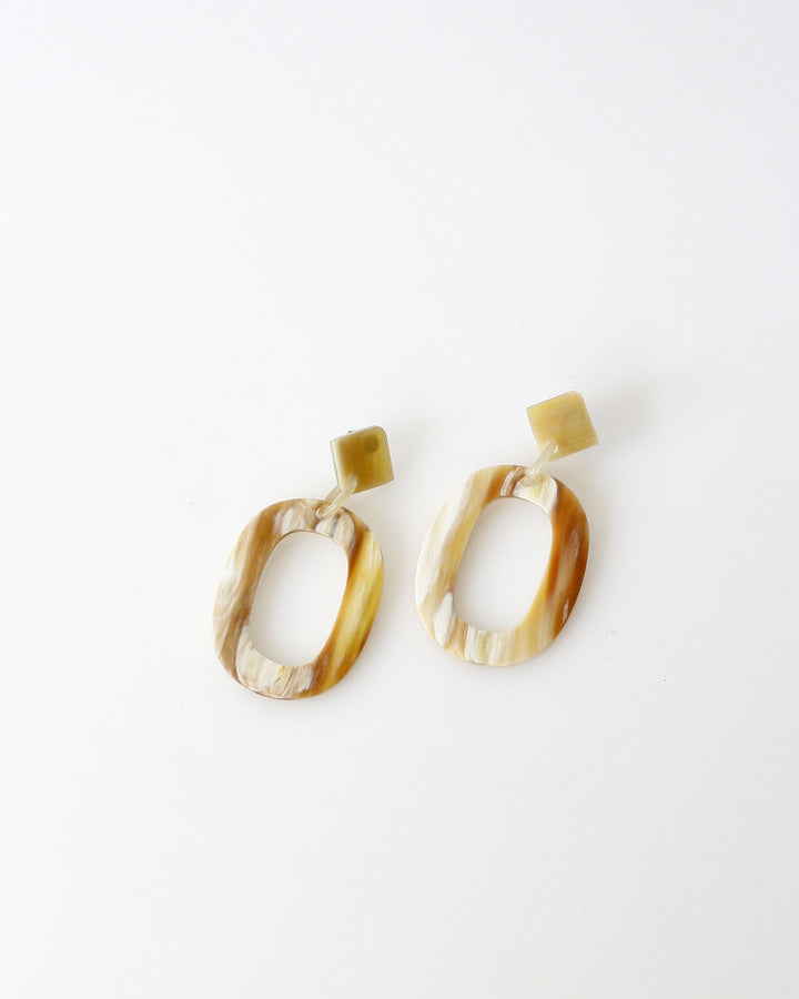 Natural Buffalo Horn Earring No 2 - Opelle bag FW18 - Opelle leather handbag handcrafted leather bag toronto Canada