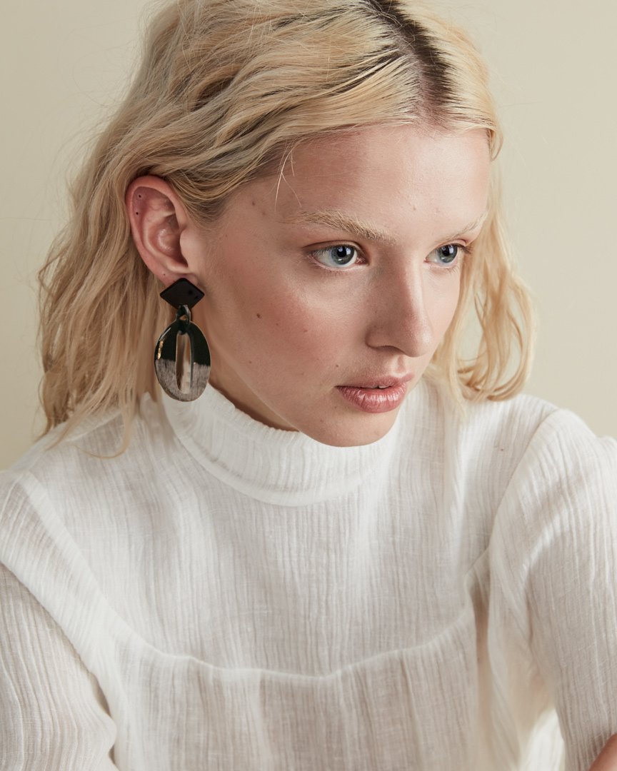 Natural Horn Earring No 3 - OPELLE bag opelle handbag opellecreative