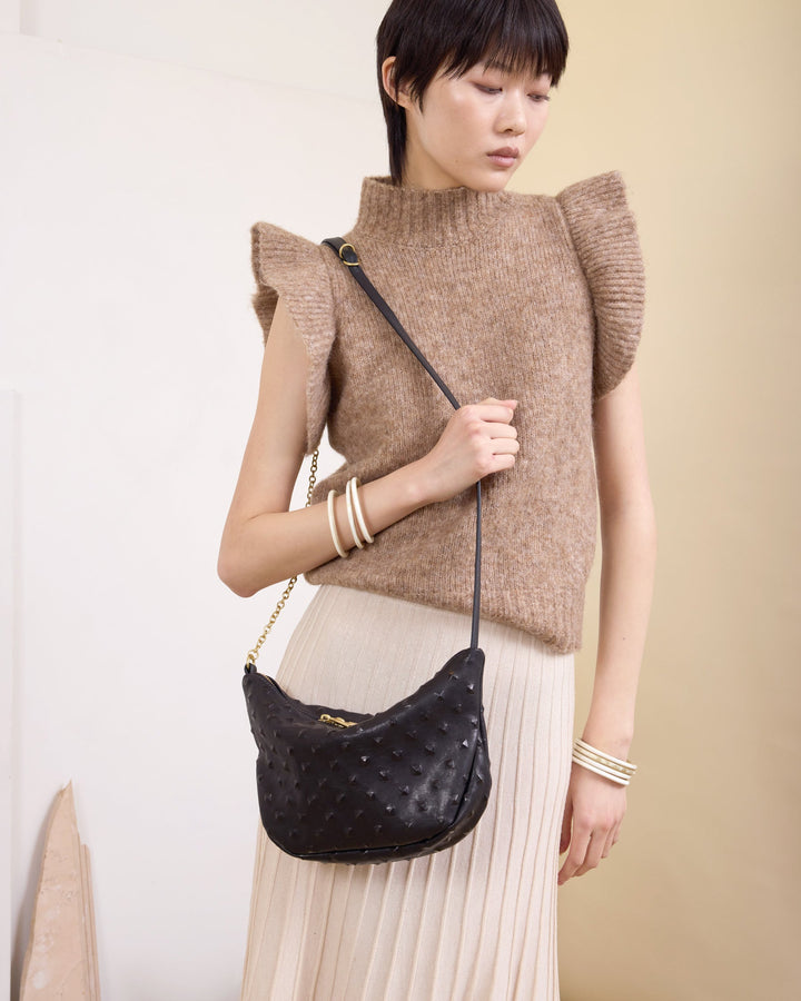 Alma Baby Sling | Black Studded Lamb