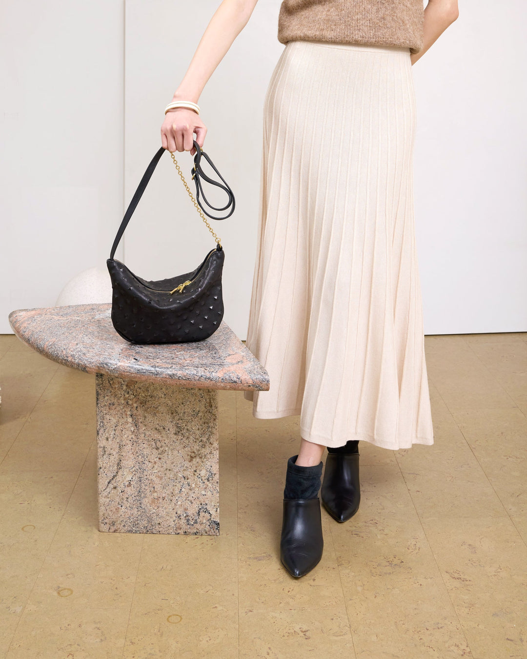 Alma Baby Sling | Black Studded Lamb