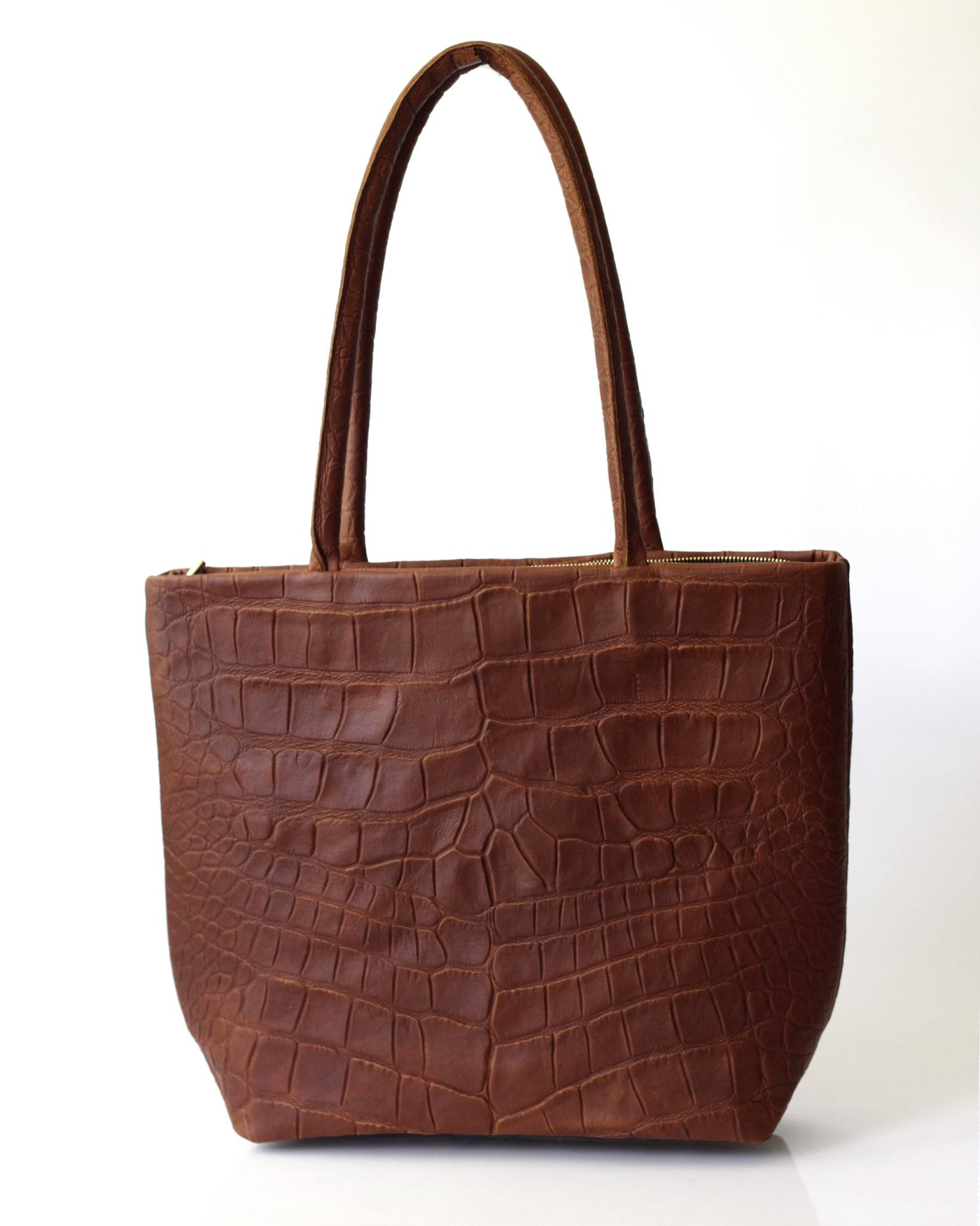 Mindy Tote | Bronze Croc