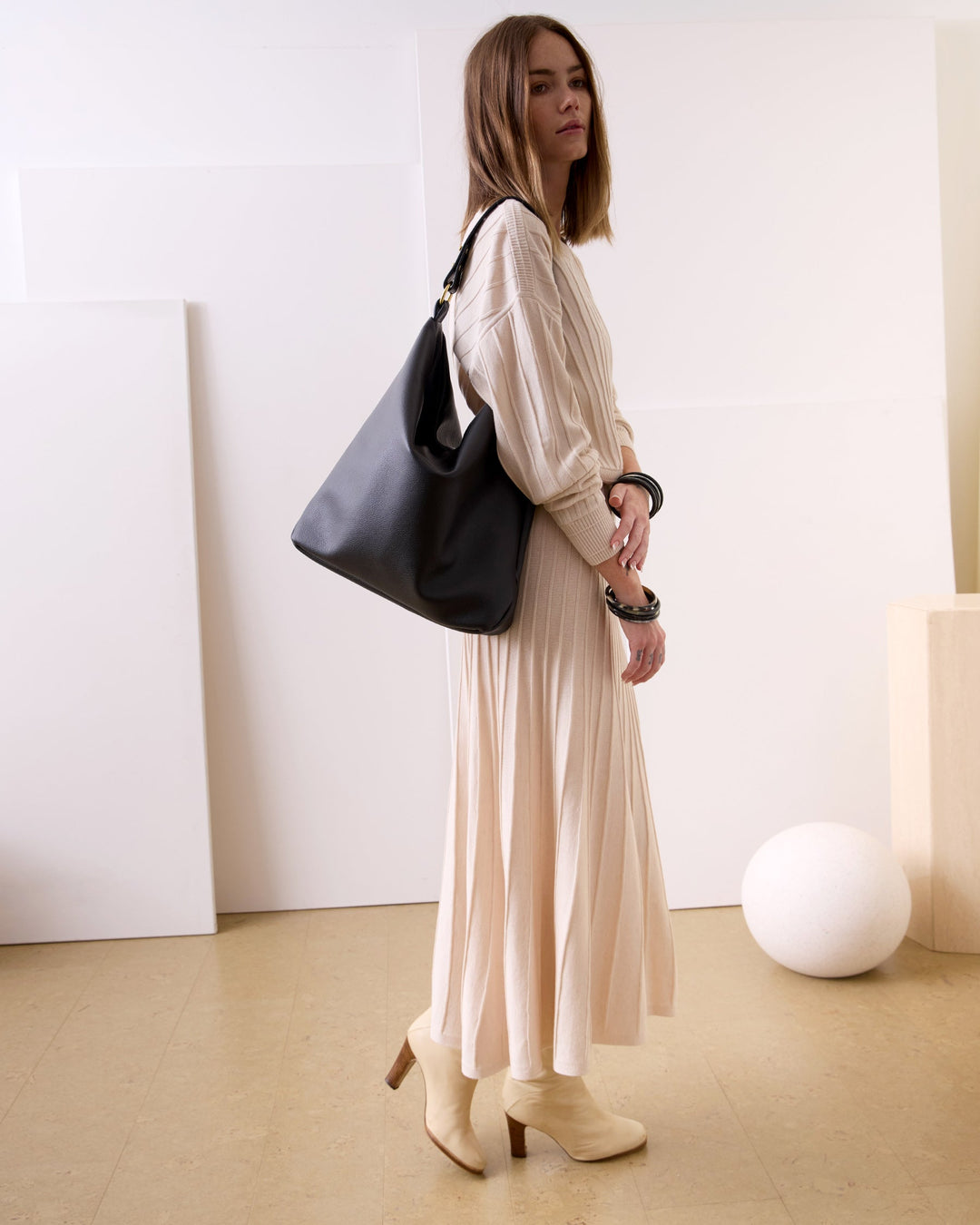 Roberta Tote | Black Pebbled