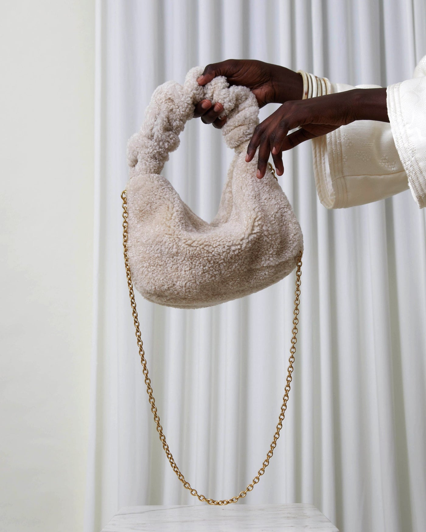 Evie Bundle | Curly Shearling Ivorine - OPELLE bag opelle handbag opellecreative