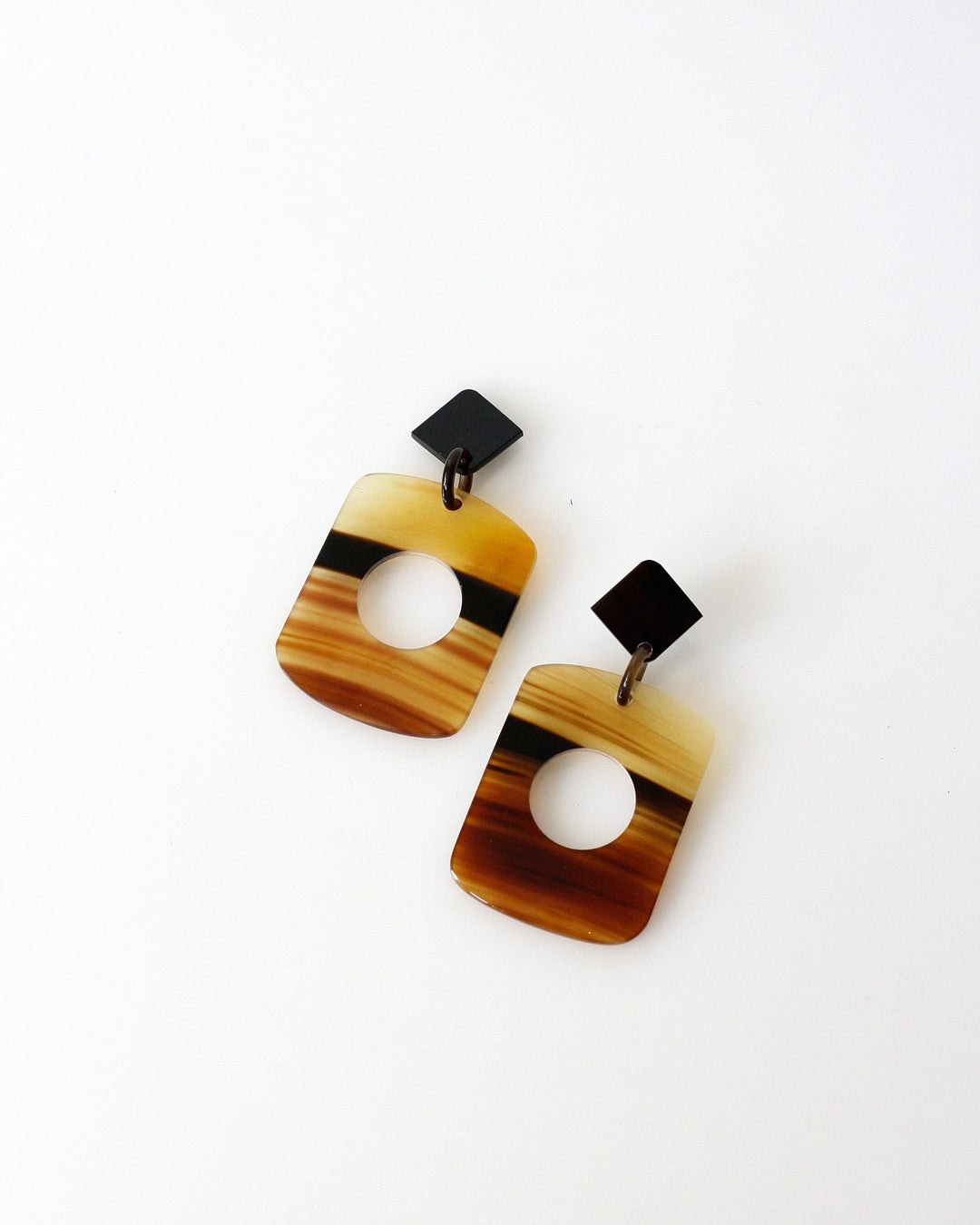 Natural Buffalo Horn Earring No 1 - Opelle bag FW18 - Opelle leather handbag handcrafted leather bag toronto Canada