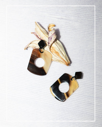 Natural Horn Earring No 1 - OPELLE bag opelle handbag opellecreative
